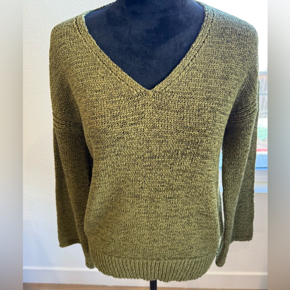 J. Crew Khaki V-Neck Women's Sweater